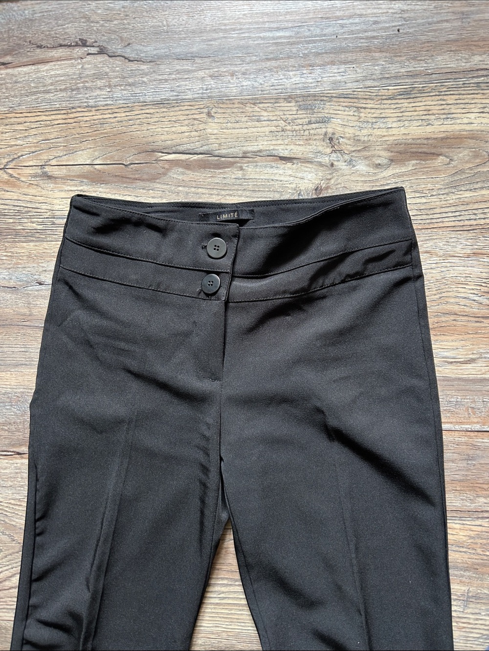 Limite Double Button Waist Dress Pants, Black, small